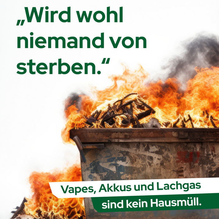 Schon mal deine Vape einfach in den Müll geworfen? ⚠️
Mach das bitte nicht.
Vape Akkus gehören nicht in den... Schon mal deine Vape einfach in den Müll geworfen? ⚠️
Mach das bitte nicht.
Vape Akkus gehören nicht in den...