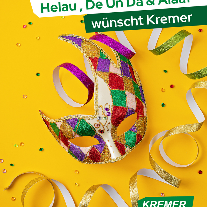 Frohe Karnevalstage wünscht das Team von Kremer! 💚

Zum Karnevalsmontag möchten wir allen unseren Kunden, Mitarbeitern...