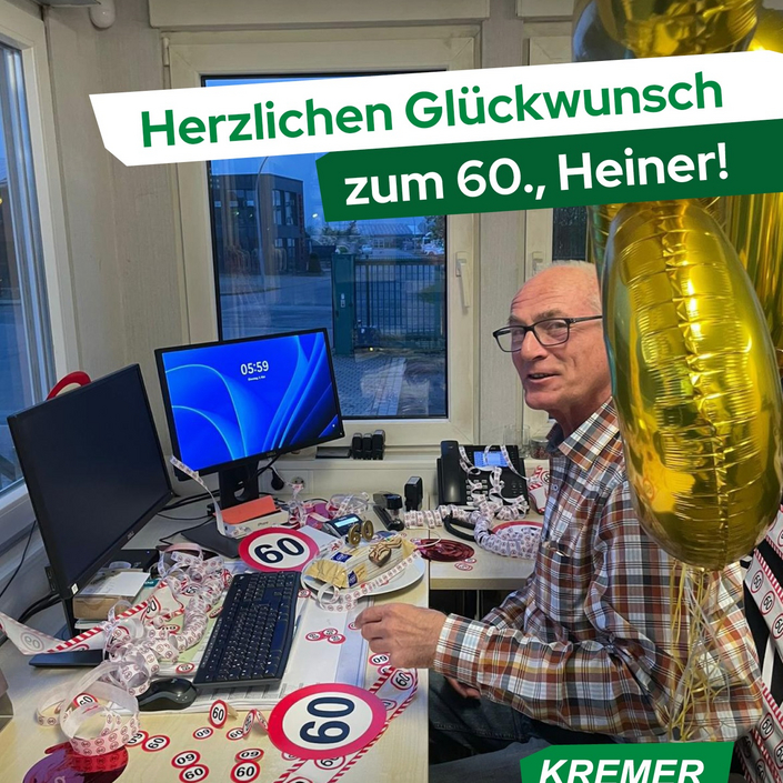 60 wird man nicht jeden Tag 🎈

Unser Kollege Heiner hat heute genau das gefeiert. Wir haben seinen Schreibtisch...